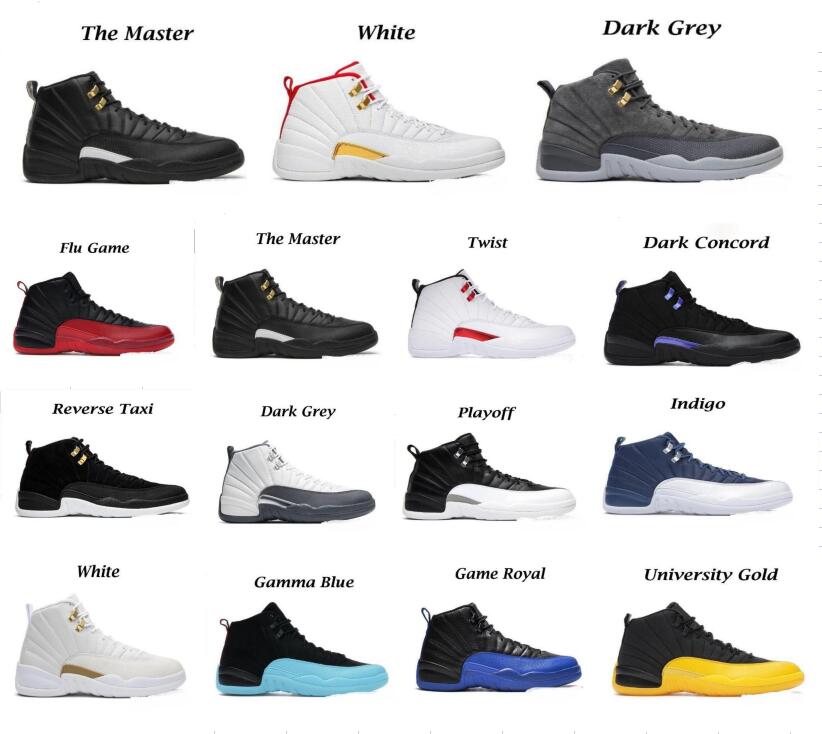 

mens basketball shoes 12s 12 Playoffs Royalty Taxi Utility Grind University Gold Cool Grey Bred Concord Legend blue Bright Citrus men women sneakers, 111