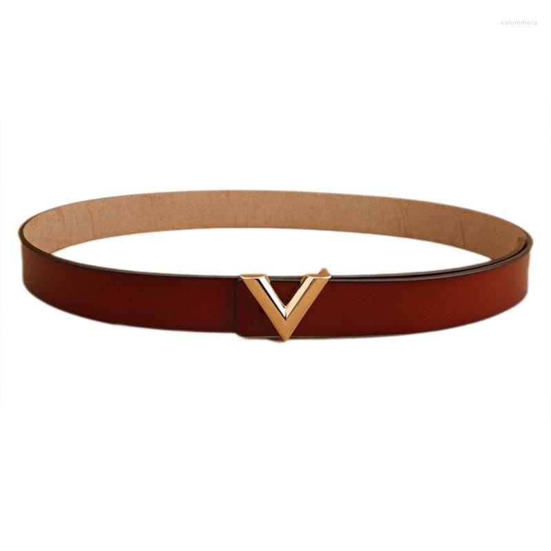 

Belts Top Luxury Designer Brand Pin Buckle V Belt Narrow High Quality Women Genuine Real Leather Dress Strap For Jeans Waistband 28mm, Black