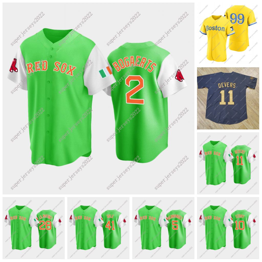 

2 Xander Bogaerts 2022 Irish Heritage Jersey Red Rafael Devers Alex Verdugo SOX Trevor Story J.D. Martinez Enrique Hernandez Chris Sale Yu Chang Matt Barnes, White womens s-xxl