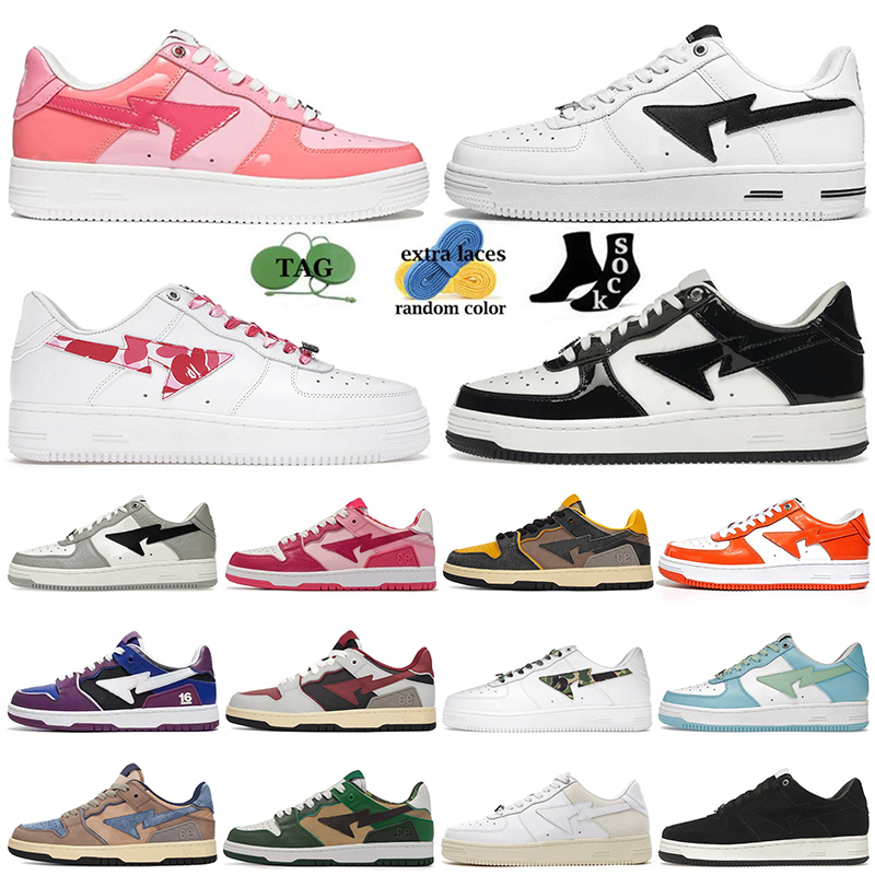 

Bapestas Baped SK8 Sta Fashion Designer Casual Shoes Grey Black Color Camo Combo Pink ABC Camos Blue Orange Green SK8 Bapesta Platform Shoe, A7 pastel green