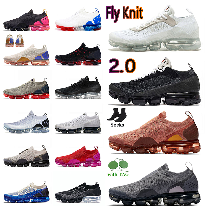 

2022 Fashion Women Mens Tn Plus Running Shoes Fly 2.0 Knit Cushion Runner Sneakers White Black Symbol MOC 2 Moon Particle Thunder Grey Race Blue Outdoor Sport Trainers, B34 fly white 36-45