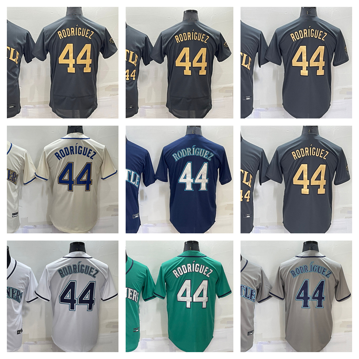 

44 Julio Rodriguez 2022 Baseball Jerseys 24 Ken Griffey Shirts Custom Men Women Youth, As picture(with team logo)