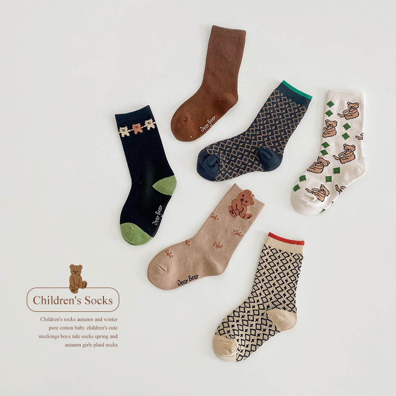 

3 Pairs/Lot Children's Socks Autumn Spring Newborn Baby Boy Sock Cotton Infant for Kids Girls Boys Floor Socks, Style 12