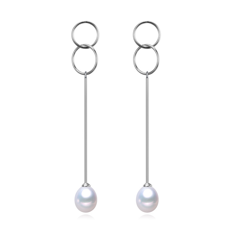 Simple Elegant Designer Fresh Water Pearl Earrings For Women Designer Hoop Stud 925 Sterling Silver Women Luxurys Designers Fashion Jewelry