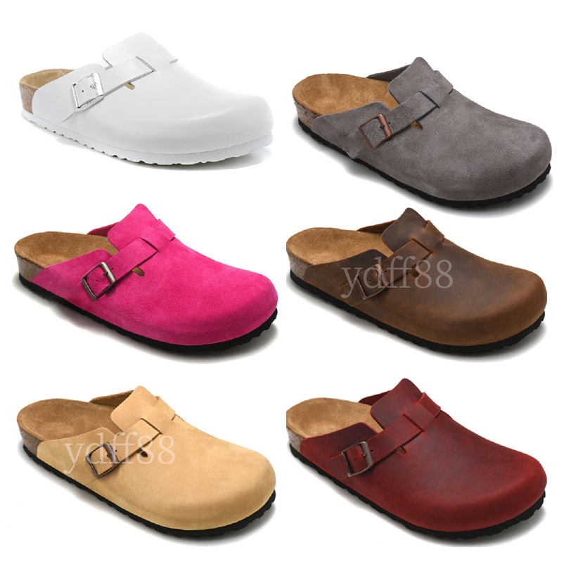 2022 Slippers Lazy Chaussures Chaussures de plage Nouveau sac en cuir Head Tiller Cork Femelle mâle Summer Anti-Skid Boston