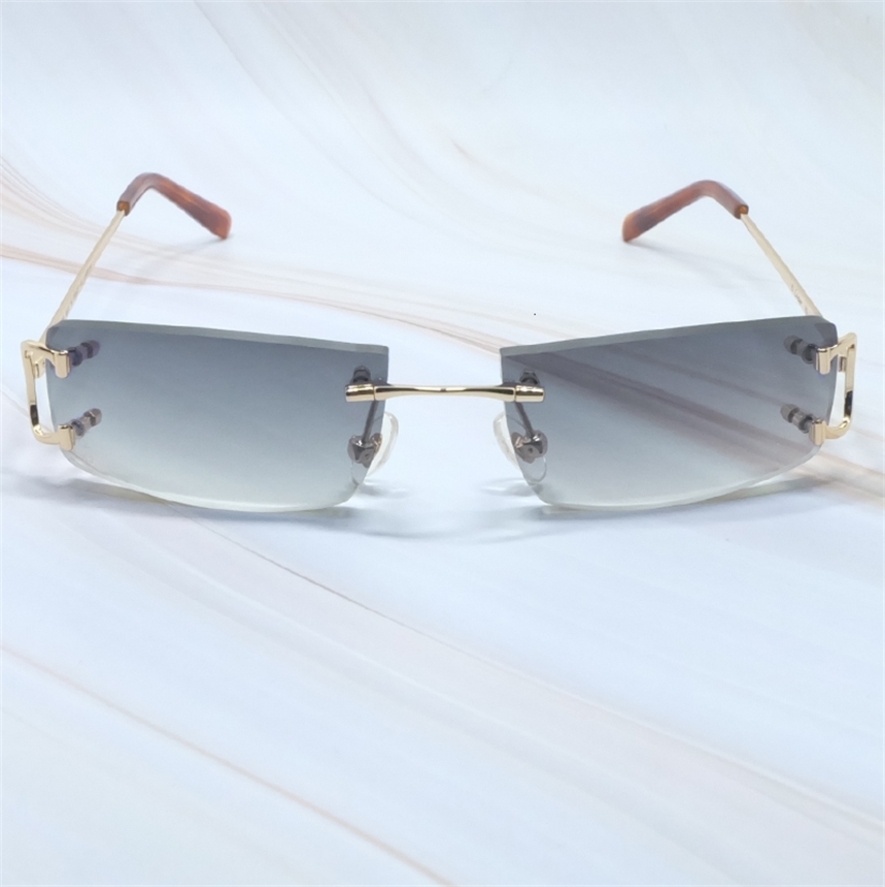 

Sunglasses Vintage Rimless premium Small Square Big C Designer Sun Frame Glasses Cool Rapper Party Eyewear France Gafas De Sol
