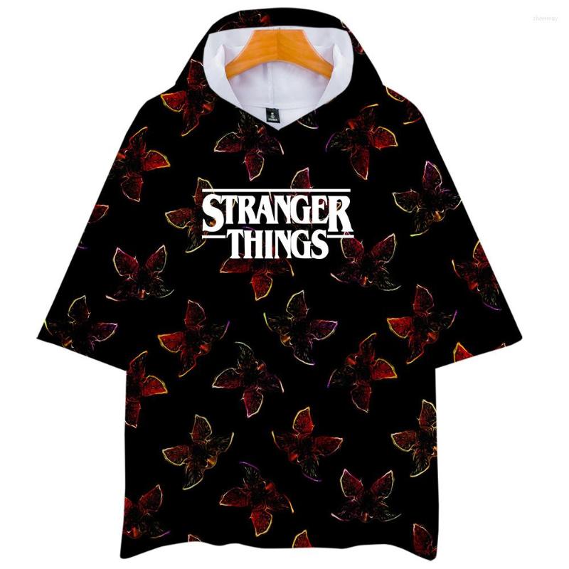 

Men's T Shirts Harajuku Boys/girls Hooded Tees Stranger Things 3D Print Shirt Summer Fashion Casual Short-sleeved T-shirts Tops