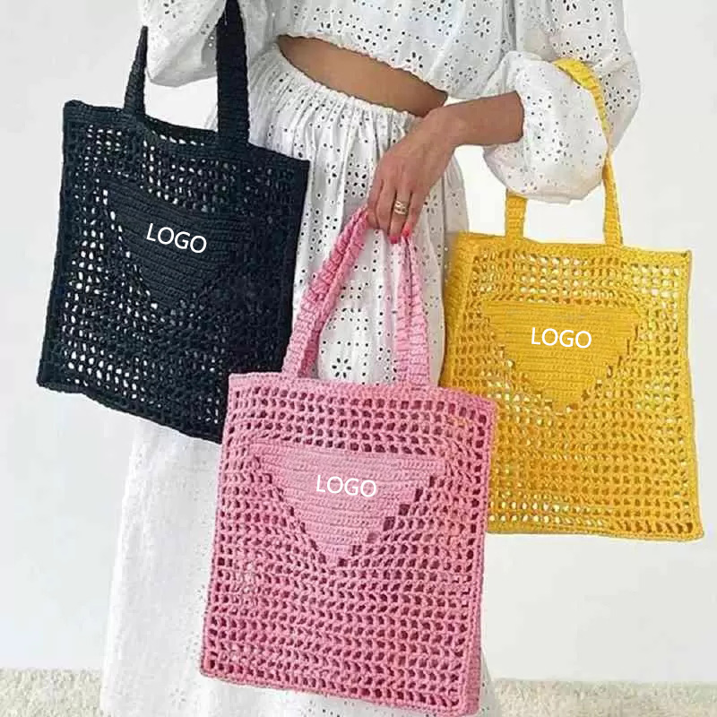 

Designer bag Brands Hollow Letters Tote Fashion Paper Woven Women Shoulder Bags Summer Beach Handbag Luxury Y220401 saddleS bag