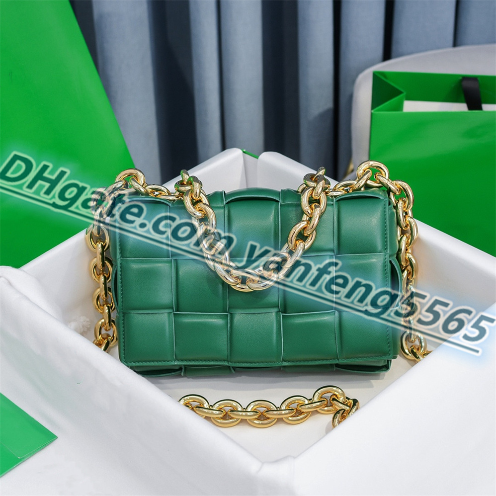 

High Quality Hand woven leather Clutch Bag chain totes Luxury designer Multi color selection Women's Handbags Shoulder bags cassette Crossbody purse, Paper box