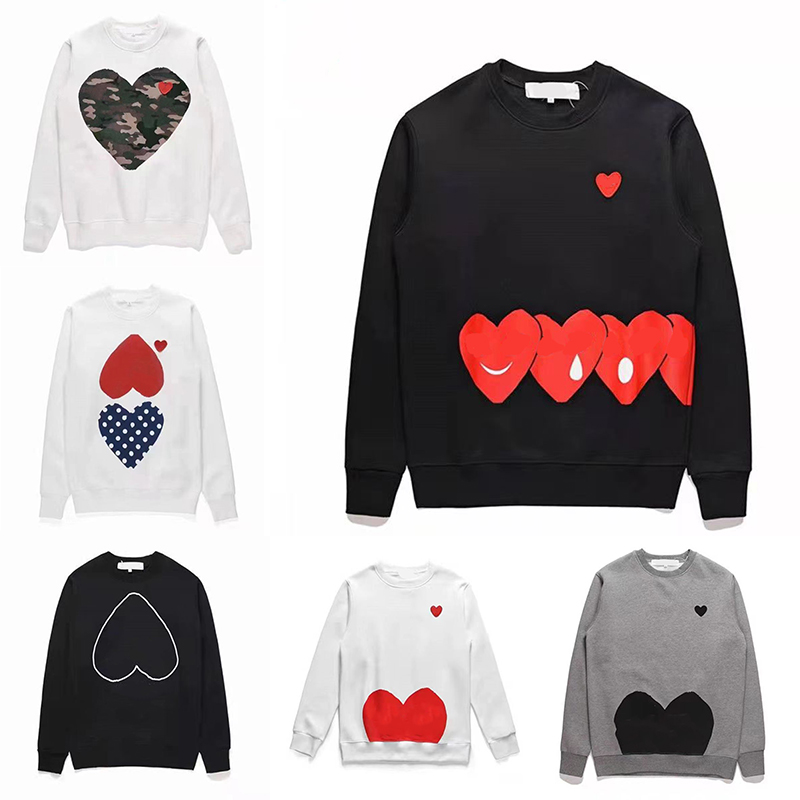 

Play Designer Men' Sweatshirts Women' Hoodie Pullover Bottoming Long Sleeve Shirt Round Neck Red Heart Couple Loose Casual Sweater, Supplement (not shipped separately)