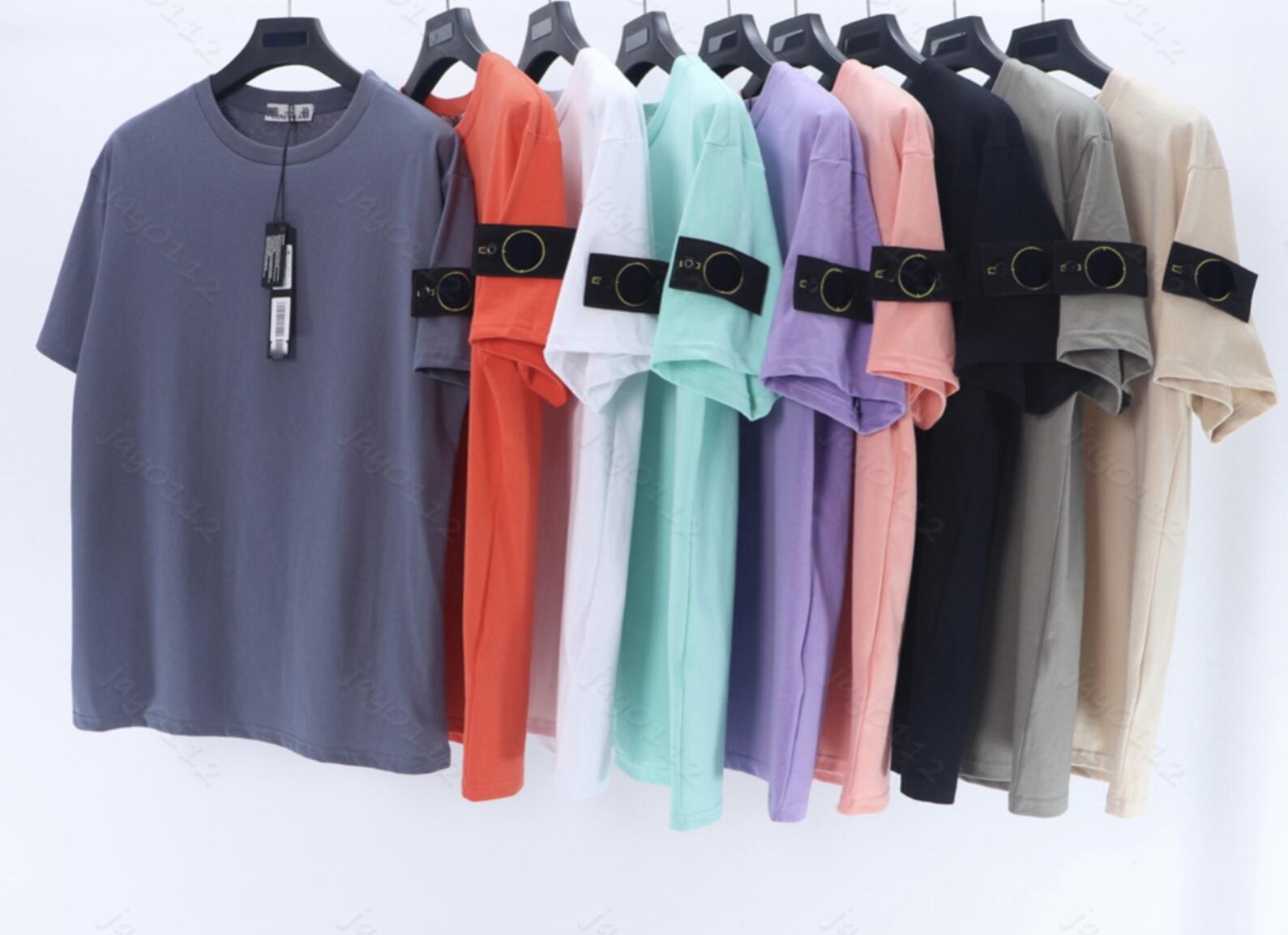 

Polos 2023 Summer ISLAND Men Trendy STONE Collection Compass Logo Patch T Shirt Cotton Women Solid tees Style Streetwear Casual 042311