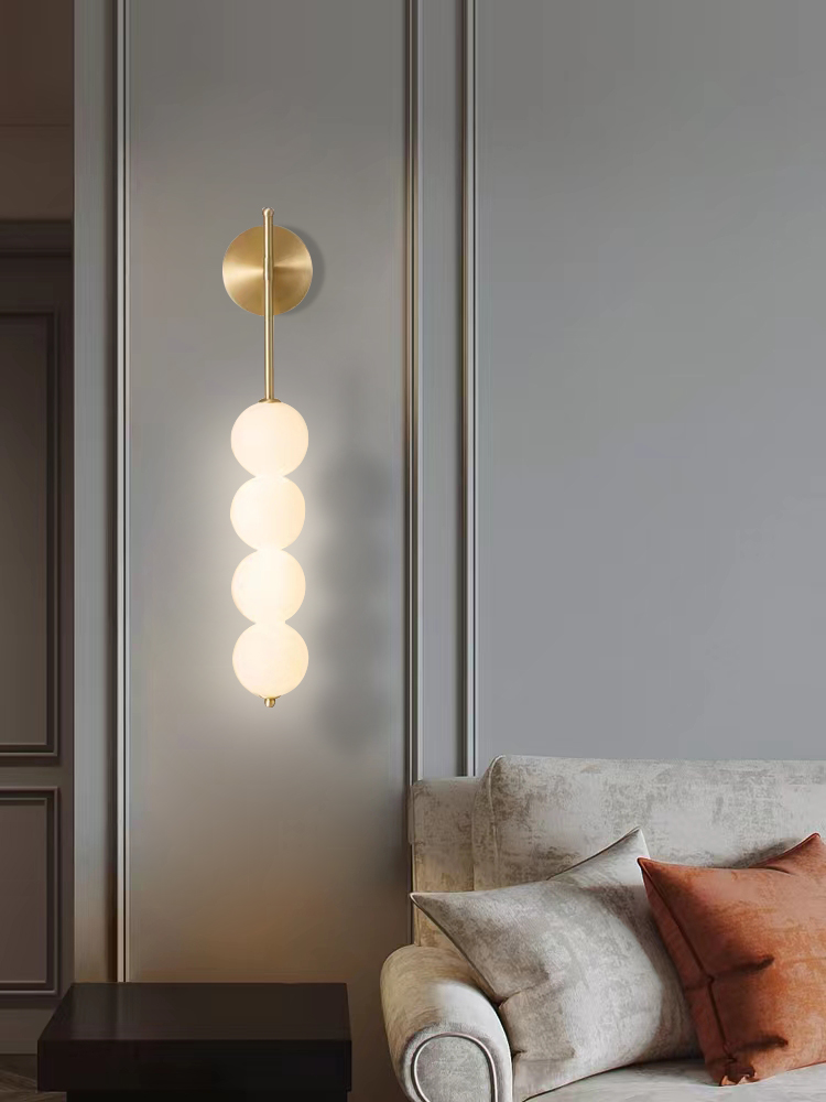 

Nordic Creative Luxury Pearl Wall Lamp Glass Ball Home Decor Living Room Light Fixture Gold Black Wall Sconces for Bedside Aisie