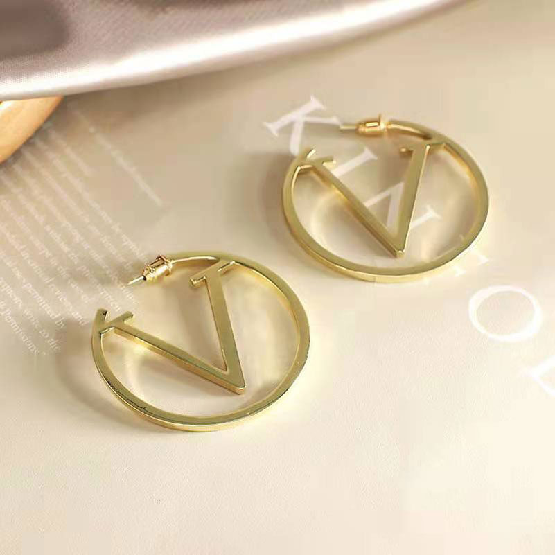 

Hoop earrings designer for women stud earings L Full Letter design jewlery brandjewelry men's gifts for lady with wedding engagement 18K Gold Plated huggie hoops