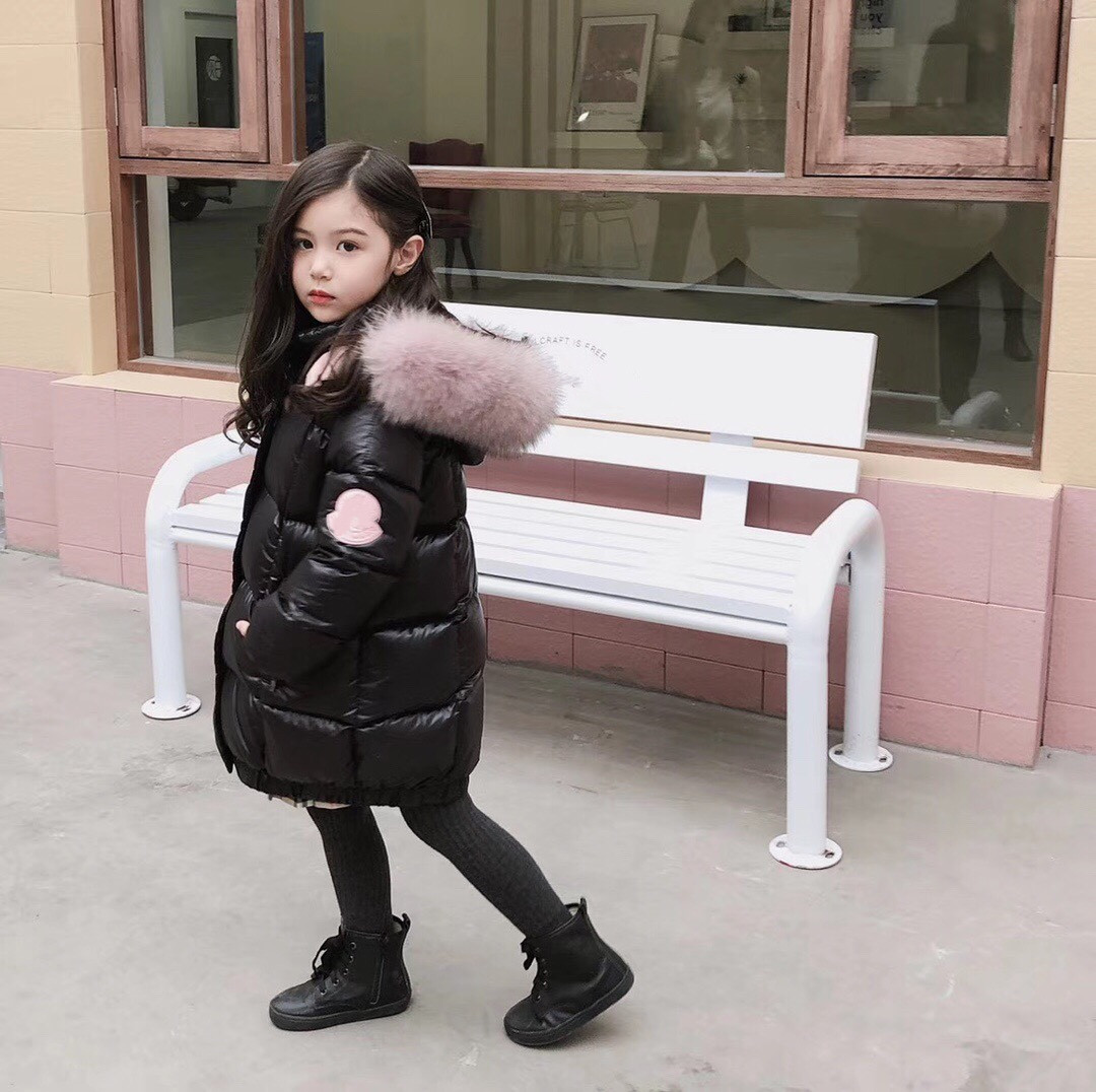 

Baby Designer Clothes Down Coat Girls Jacket Tn The Long 2021 New Children's Western Style Thick Not Wash Waist Black Hair Collar Kids Clothing, Make up the different price