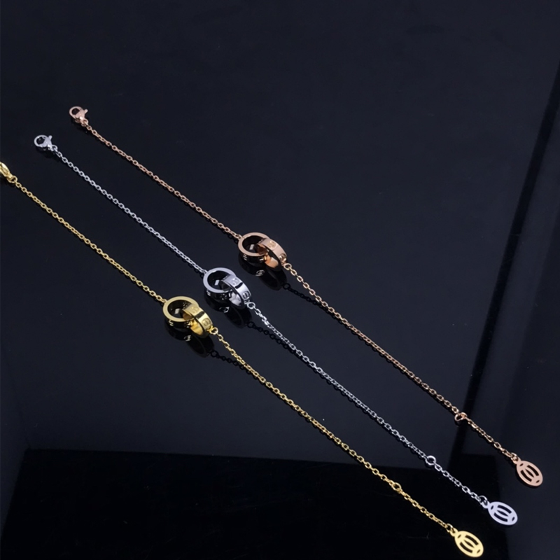 

High Edition Titanium Steel Charm Bracelets Love Bracelets Women Designer Jewelry Classic Design Double Loop Crossed