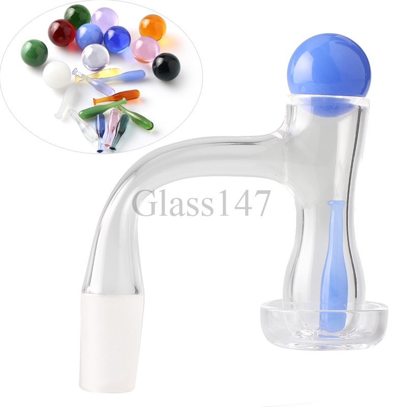 

Smoke Fully Fused weld Quartz Banger Beveled Edge with Base Ball Terp Slurper Set for Glass Water Pipes Bongs Dab Rigs