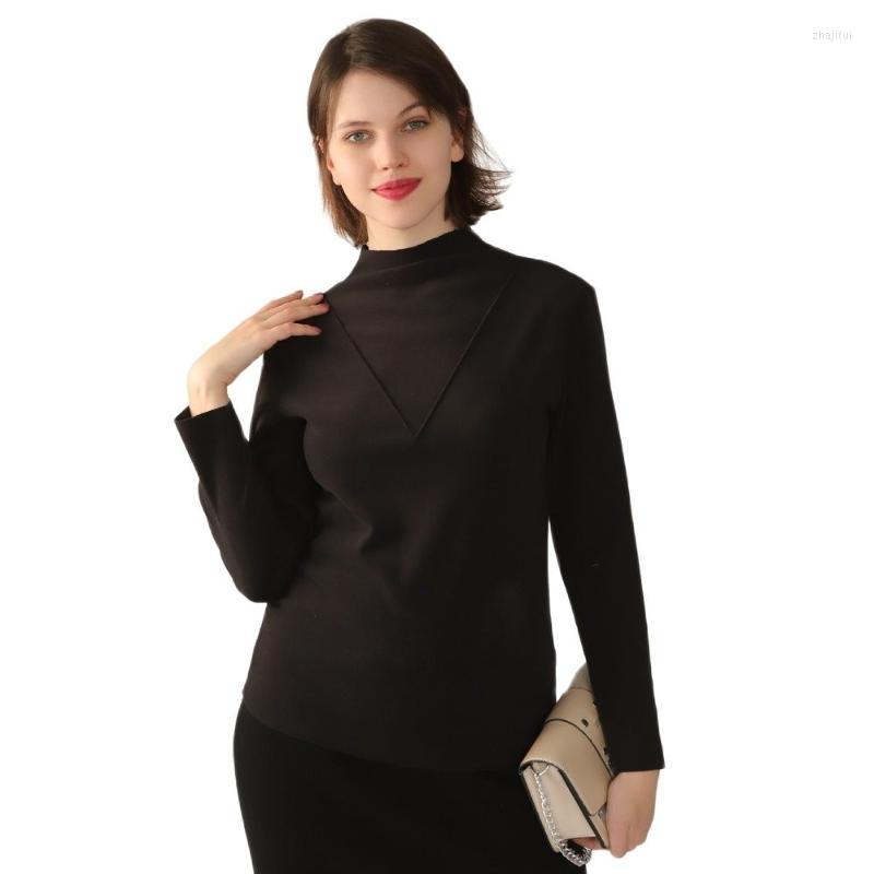 

Women' Sleepwear Women' Large Size Women Tops Blouse Autumn Winter Velvet Turtleneck Heating Warm Bottoming Shirt Home Clothing Sleep, Black