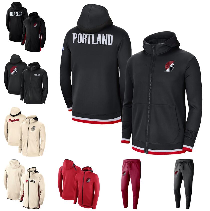 

Men Basketball Jackets Damian Lillard Jerami Grant Showtime Therma Flex Performance Full-Zip Training Hoodie, With logo
