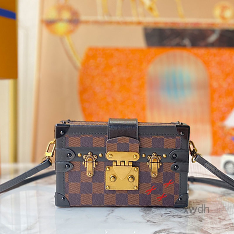 

Evening Bags Petite Small Malle High Quality Crossbody Bags Old Flower Real Leather Removable Strap Classic Cluth Hand Wallets Handbags Pu