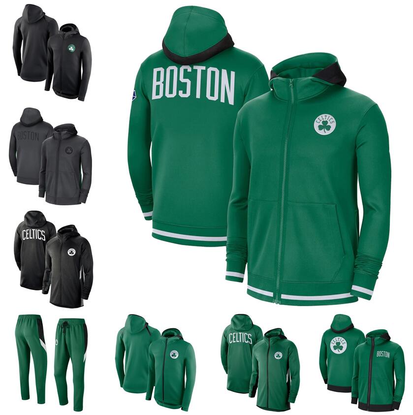 

Men Basketball Jackets Jason Tatum Jaylen Brown Showtime Therma Flex Performance Full-Zip Training Hoodie, With logo