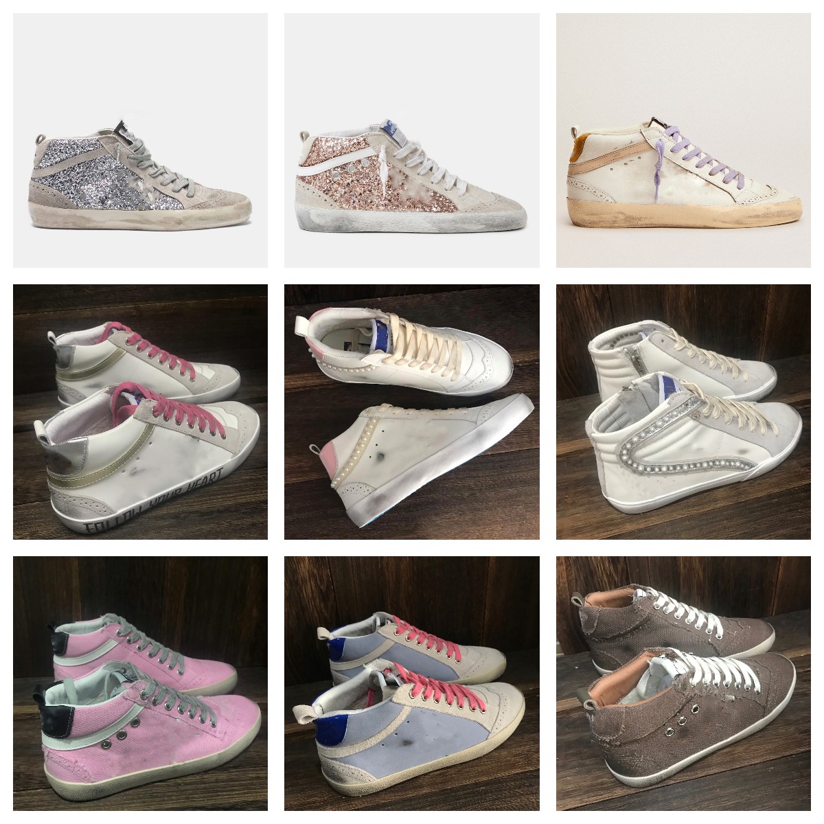 

2022 High Quality Boots Designer Golden Mid Slide Star Sneakers Men Womens White Do old Dirty Flats Platform Woman High-top Casual shoes//golden//goose//sneakers, Star1 light gold glitter star