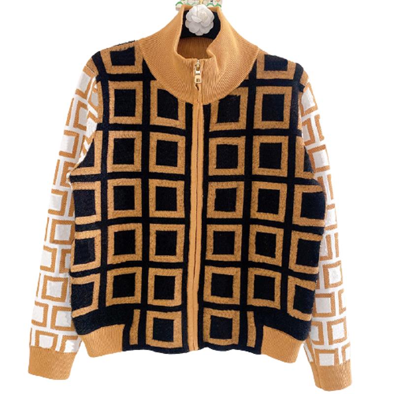 

Fashion Women Sweater Knits Jackets Designer Autumn Casual Tops Letter Pattern Long Sleeve Knit Tees Wholesale, Brown