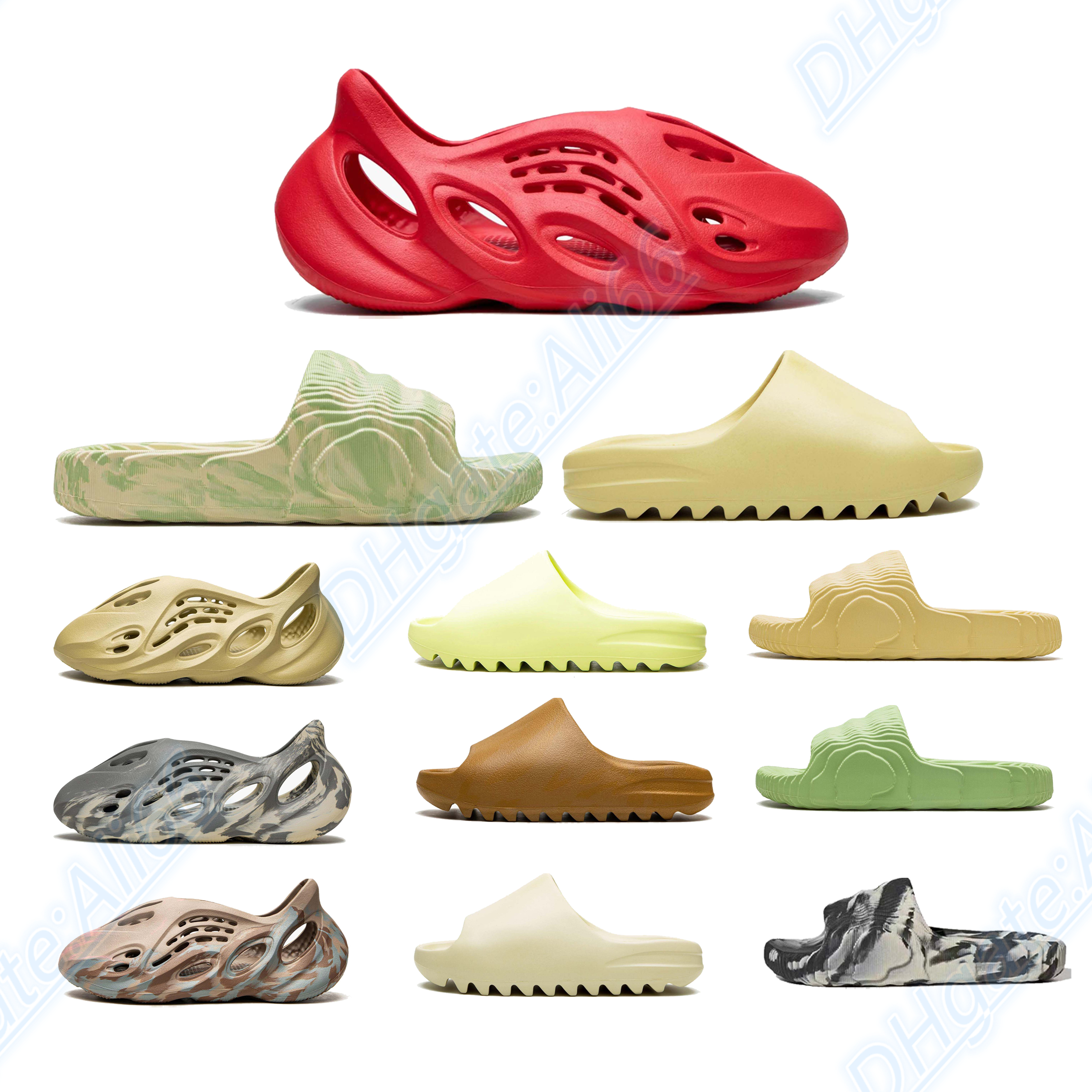 

Top Designer Foam Runr Slippers Men's Women's Sliders Multicolor Mineral Blue Onyx Solid Sandals Ochre Bone Resin Clogs Desert Outdoor Sports Ararat Running Slippers, *4