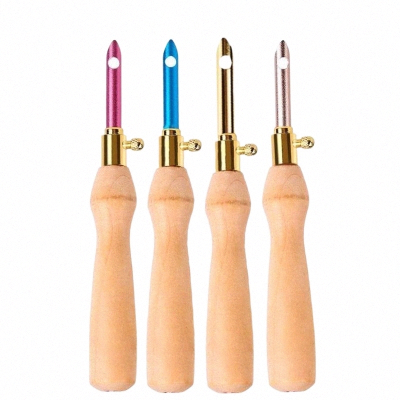 

50# Wooden Handle Embroidery Pen Adjustable Embroidery Punch Needle Weaving Tools for DIY Craft Stitching Sewing Accessories1 S3nz#