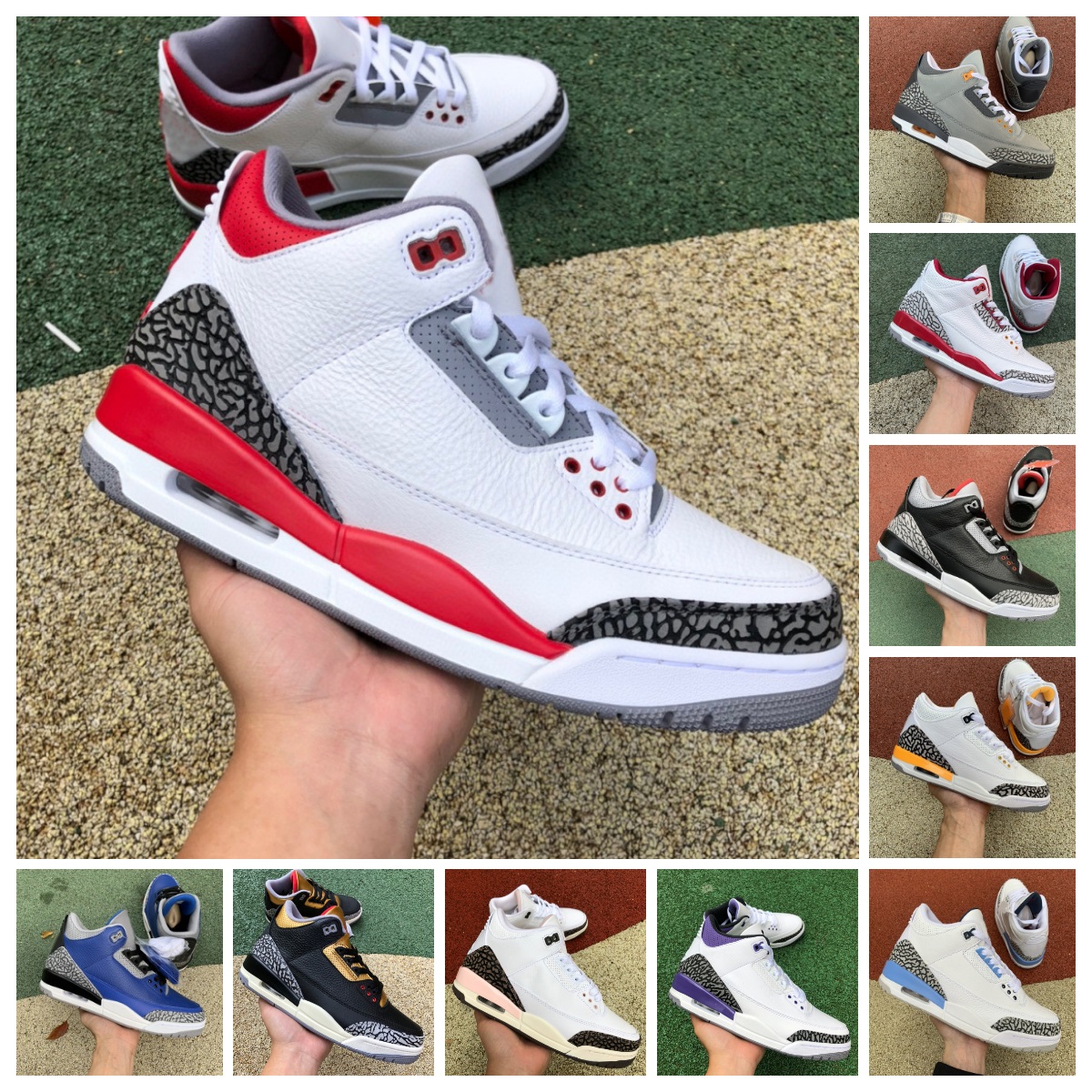

Mens 3 Basketball Shoes 3s Fire Cardinal Red Dark Iris Neapolitan Muslin Black Gold Desert Elephant Kumquat Pine Green Racer Blue Cool Grey Trainers Sports Sneakers, Additional packaging costs