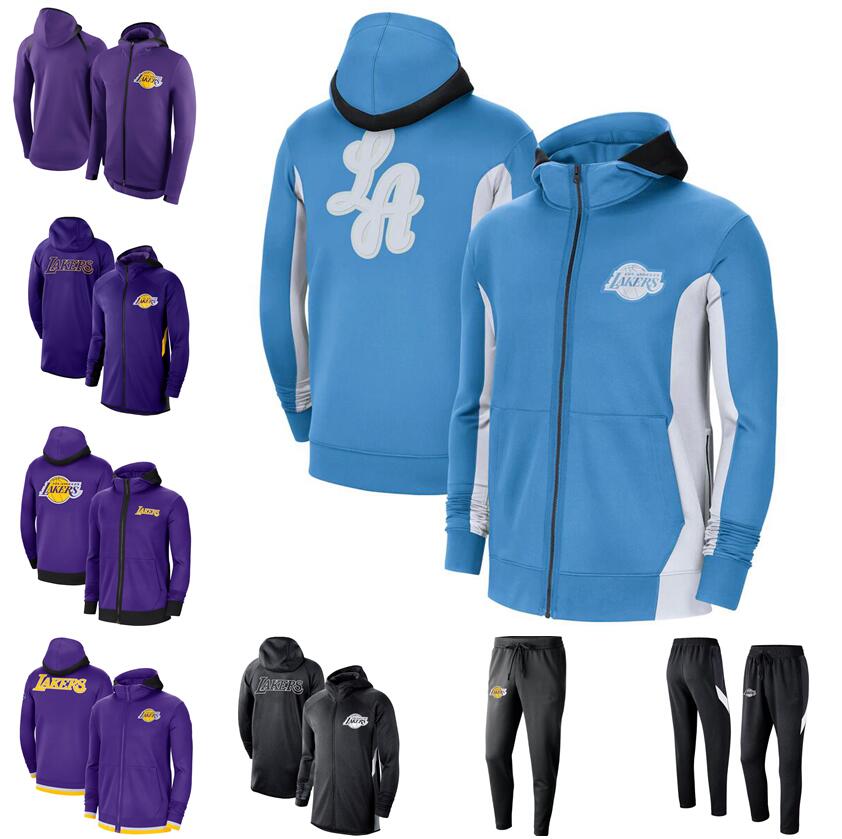 

Men Basketball Jackets 6 James 3 Davis 0 Westbrook Showtime Therma Flex Performance Full-Zip Training Hoodie, With logo