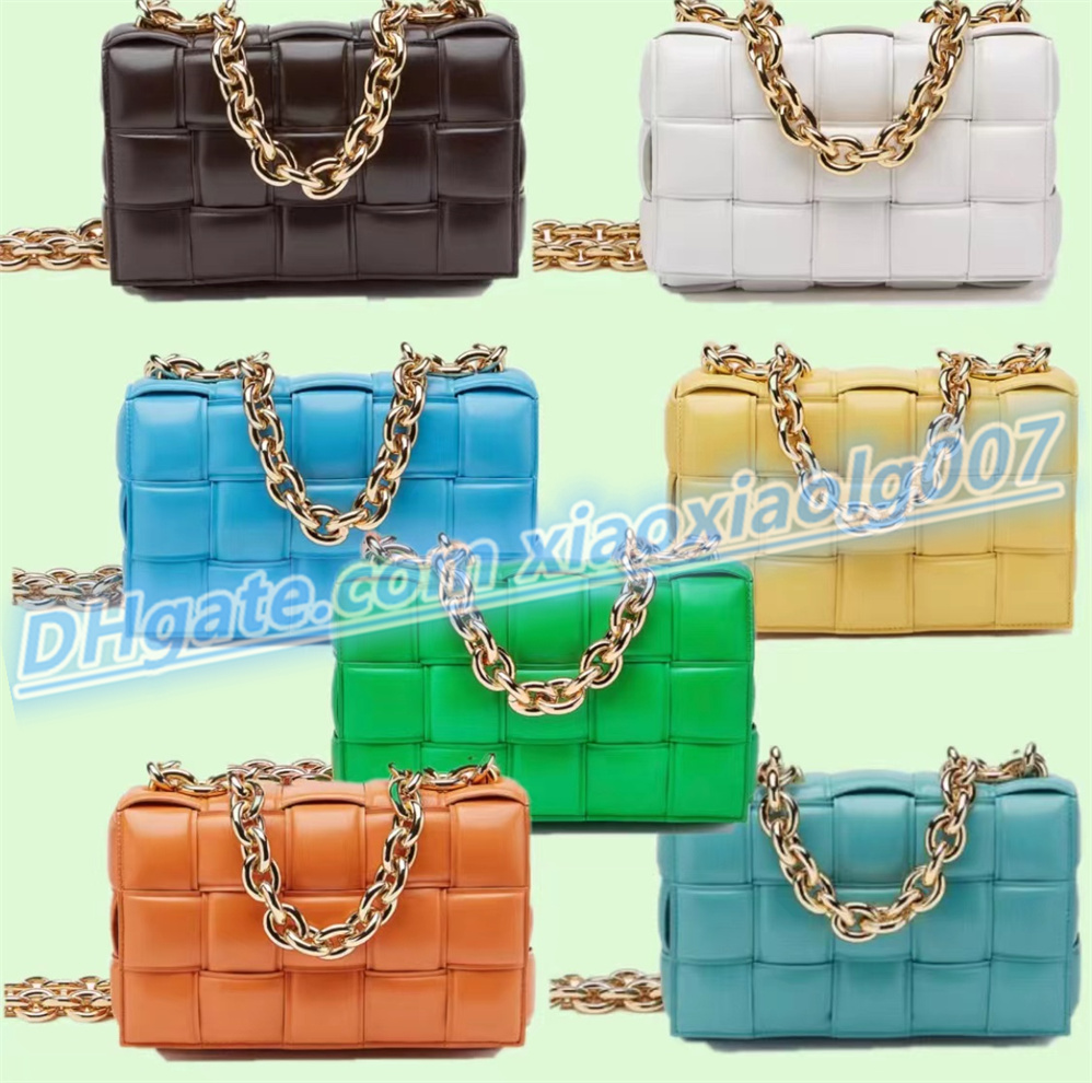 

High Quality Hand woven leather Evening Bag chain totes Luxury designer Multi color selection Women's Handbags Shoulder bags cassette Crossbody purse