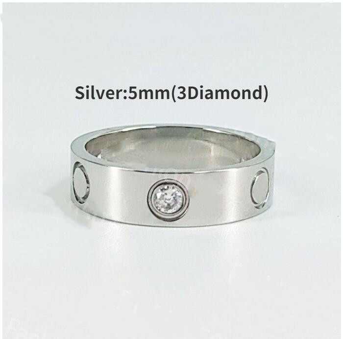 Love Rings Womens Designer Ring Couple Jewelry Band Titanium Steel Avec des diamants Casual Fashion Street Classic Gold Silver Rose Taille facult
