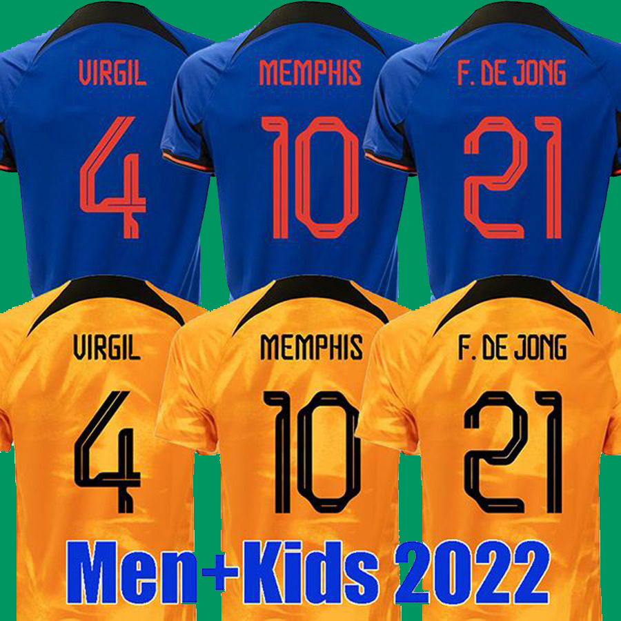 

2022 Netherlands MEMPHIS soccer jersey 2023 DE JONG Holland DE LIGT WIJNALDUM VAN DIJK 22 23 football shirt DUMFRIES maillot camiseta camisa futebol men kids kit, 22 23 away 2 patch