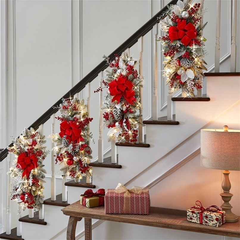 

Christmas Decorations Stairs Garland Ornaments Merry for Home Wall Hanging Decor Year 2023 Xmas Gifts 220921