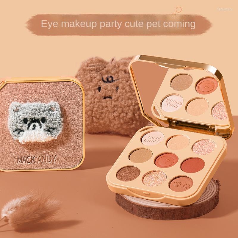 

Eye Shadow Marco Andy 9 Color Eyeshadow Palette Cute Pet Tenderness Matte Pearl Glitter Powder Easy To Make-up Nude Dry And Wet, 01