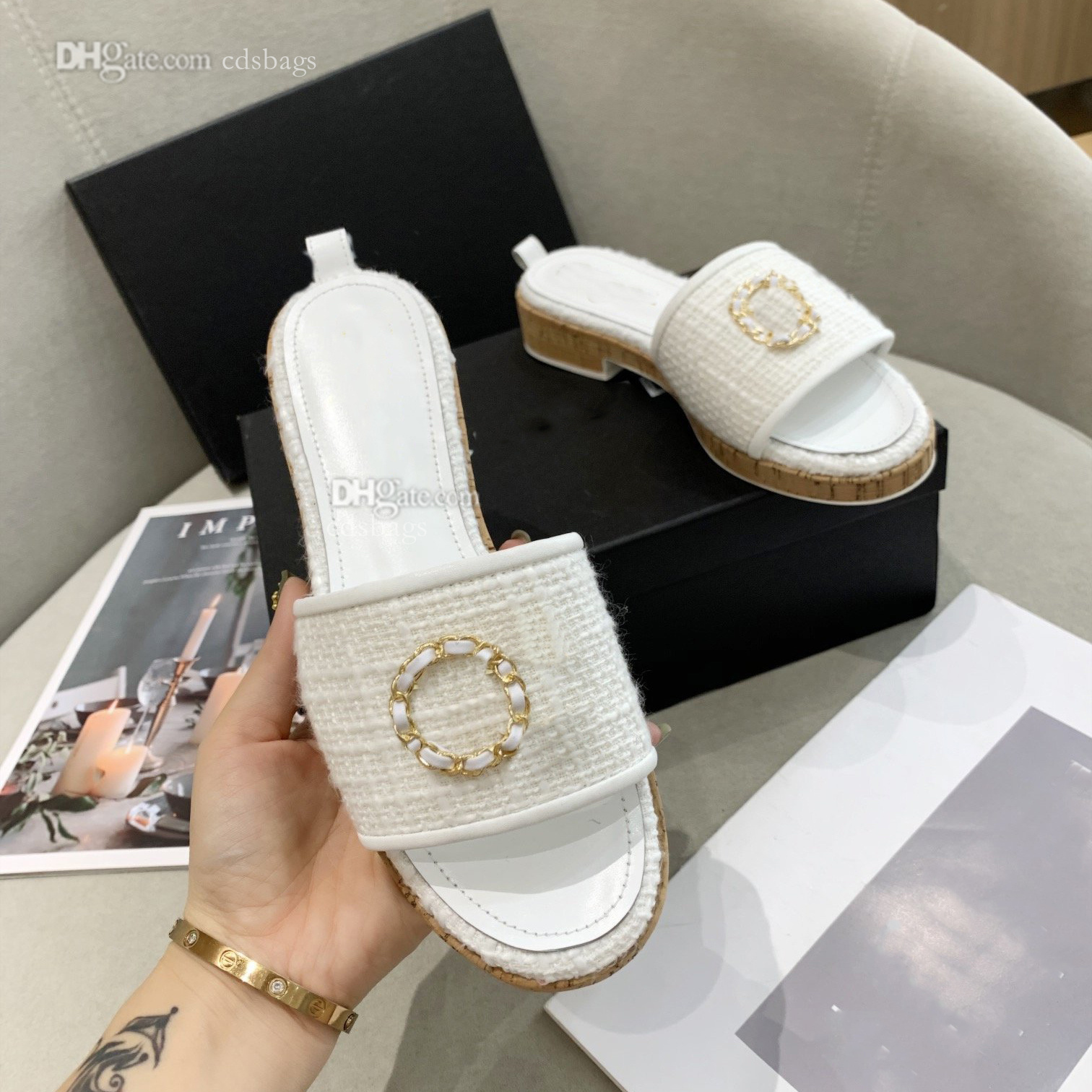 

High Quality Designer Sandals Luxury Letters High Heels Ladies Fashion Classic Sexy Channel Slides sgfsdf