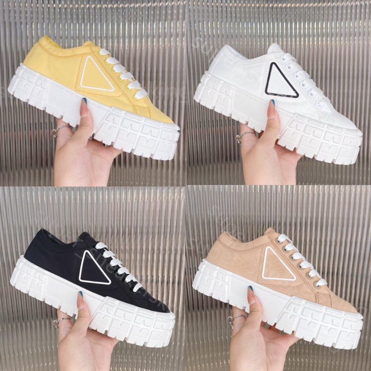 

Gabardine Nylon Casual Shoes Designer Sneakers Women Loafers Top Brand Wheel Trainers Luxury Canvas Sneaker Fashion Platform Solid Heighten Shoe With Box eur 35-41