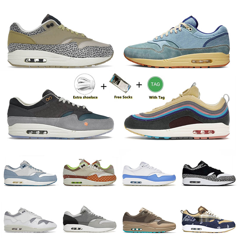 

Shoes Outdoor Shoes&sandals Designer Mens Women Running Cushion 1 87s London Sean Wotherspoon Dirty Denim Safari Tour Yellow Patta Waves White Sports Sneakers, C23 black 36-47