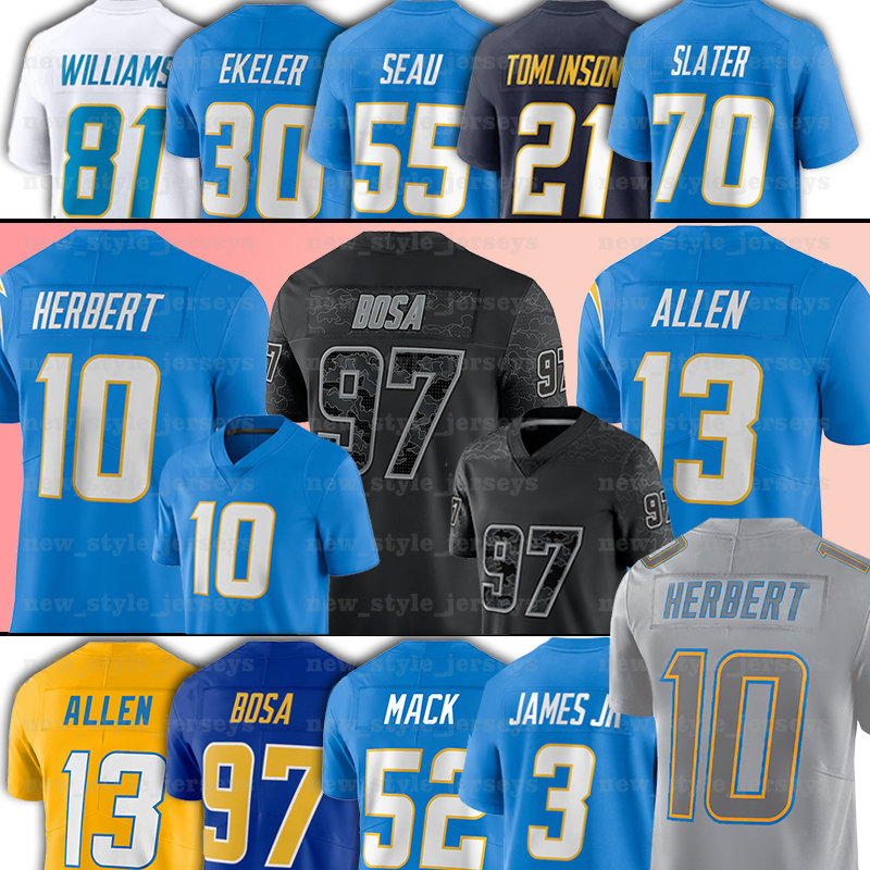 

Los 10 Angeles Justin Herbert Chargeres Football Jerseys Joey Bosa Keenan Allen Derwin James J.C. Jackson Khalil Mack Rashawn Slater Austin Ekeler Corey Linsley, Men(s d)