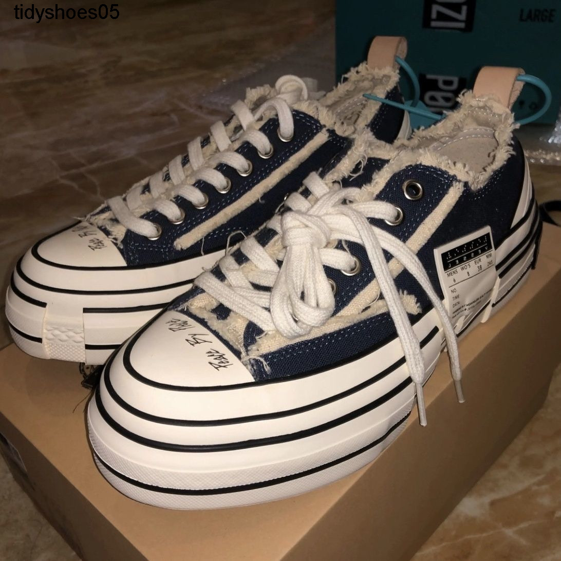 

XVESSEL Jianhao's Wu same navy blue low top inside raised thick soled canvas shoes vulcanized for men and women beggars 2ALE