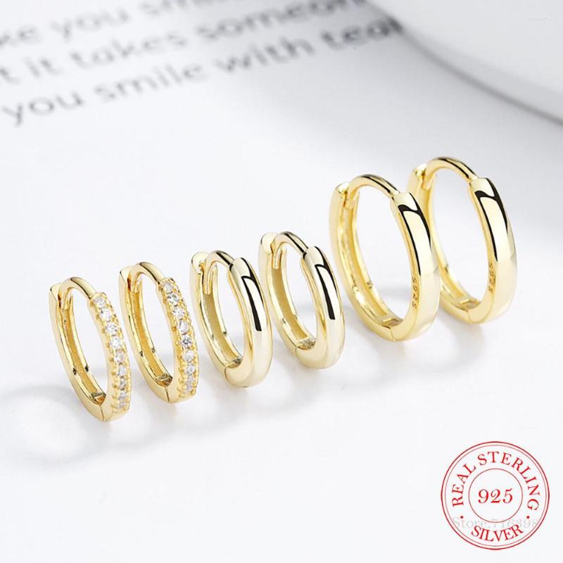 

Hoop Earrings Cute 925 Sterling Silver Round Cz Circles Small Loop Huggies For Women Jewelry Kids Baby Children Girls Aretes