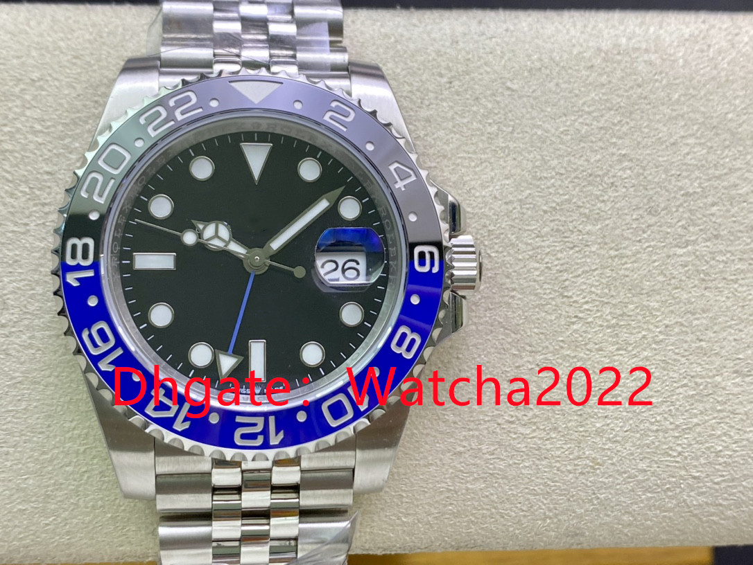 

ZP Mens Watches GMT II-126710 Batman 40mm Ceramic Bezel Luxury Men Mechanical Automatic Movement Wristwatches With Original Box, Tool