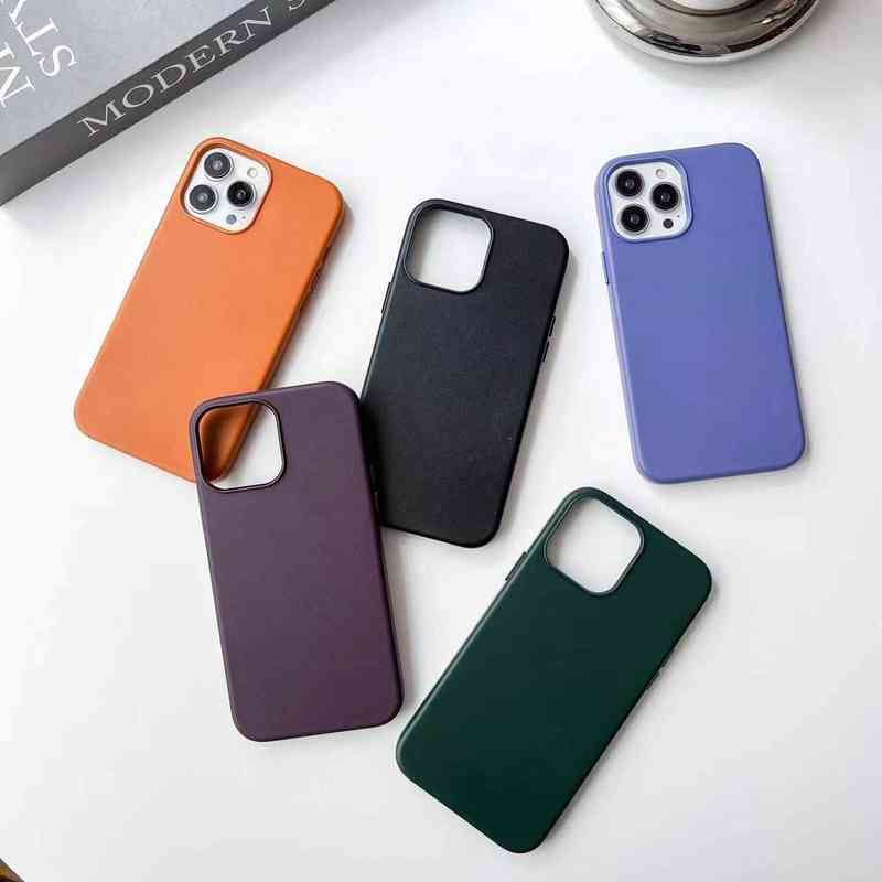 

Cell Phone Cases Luxury Leather For i 14 Pro Max 13 12 Magnetic i Back Cover T220921, Golden brown