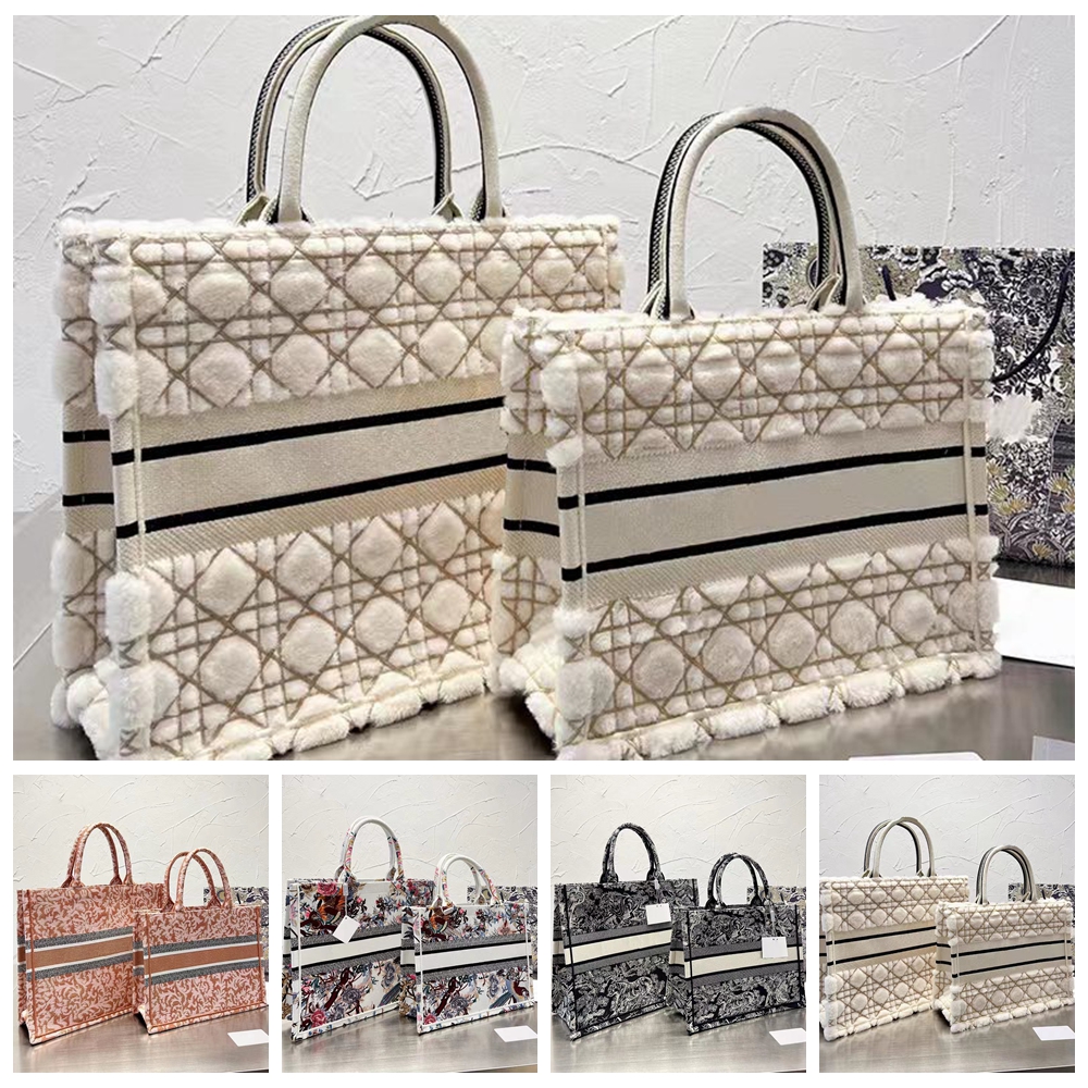 

Luxury Designer Totes Embroidery Handbags Shopping Bags winter plush bag Fashion Letters Pattern Spacious Large Capacity
