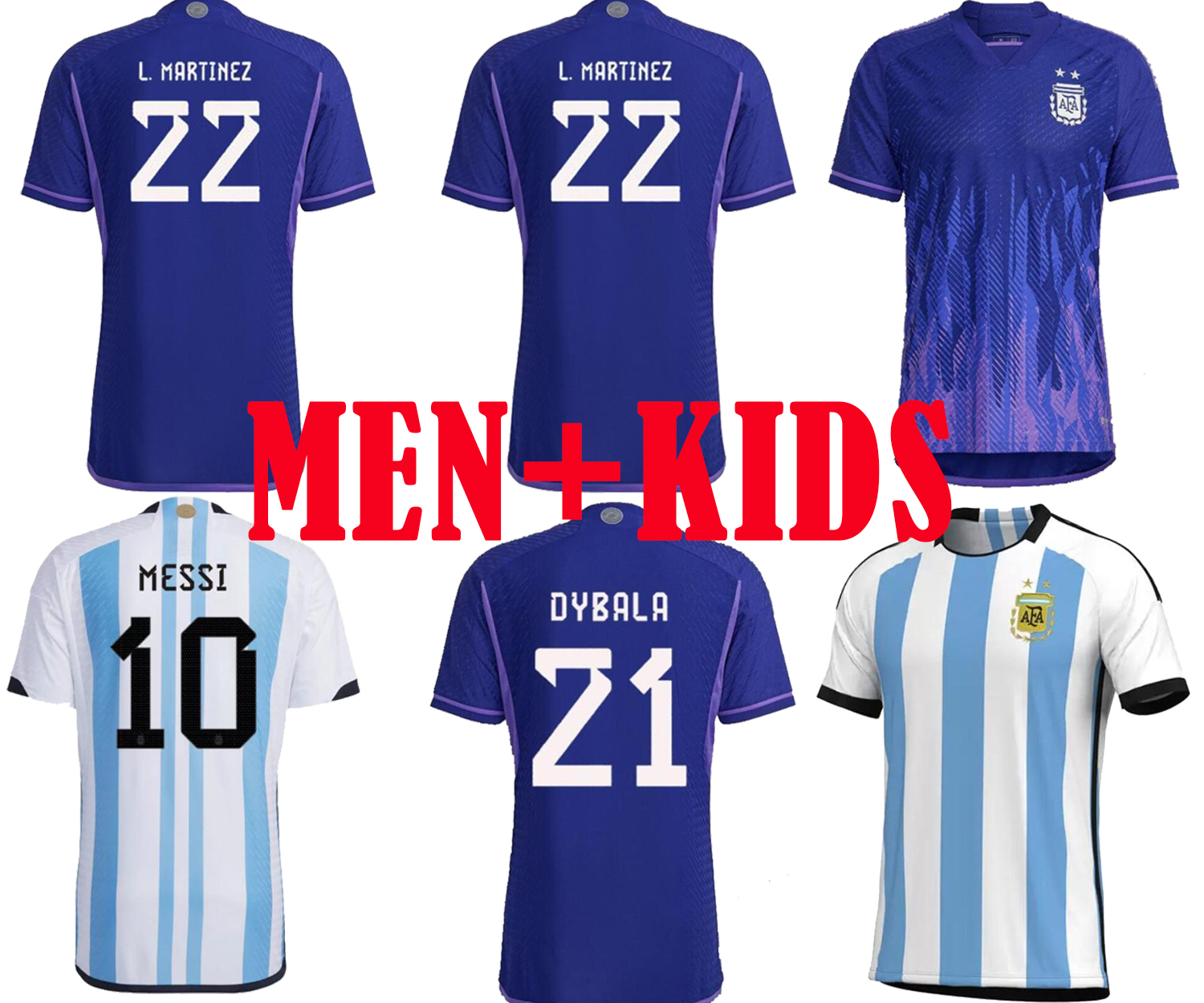 

Argentina soccer Jersey 2022 DYBALA AGUERO Maradona football shirt 22 23 Men Kids sets uniform with socks di maria, Blue