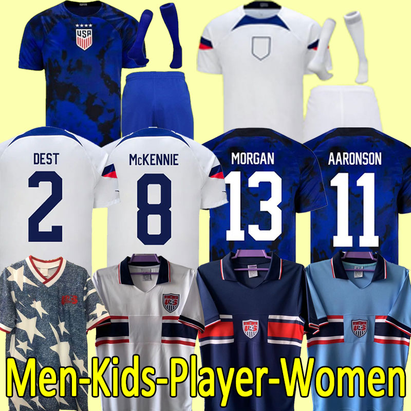 

2022 PULISIC MCKENNIE Soccer Jersey ERTZ ALTIDORE PRESS WOOD MORGAN LLOYD 22 23 America Football Shirt United States Camisetas USAs USMNT LLETGET MEN Kids Uniform, Away+patch