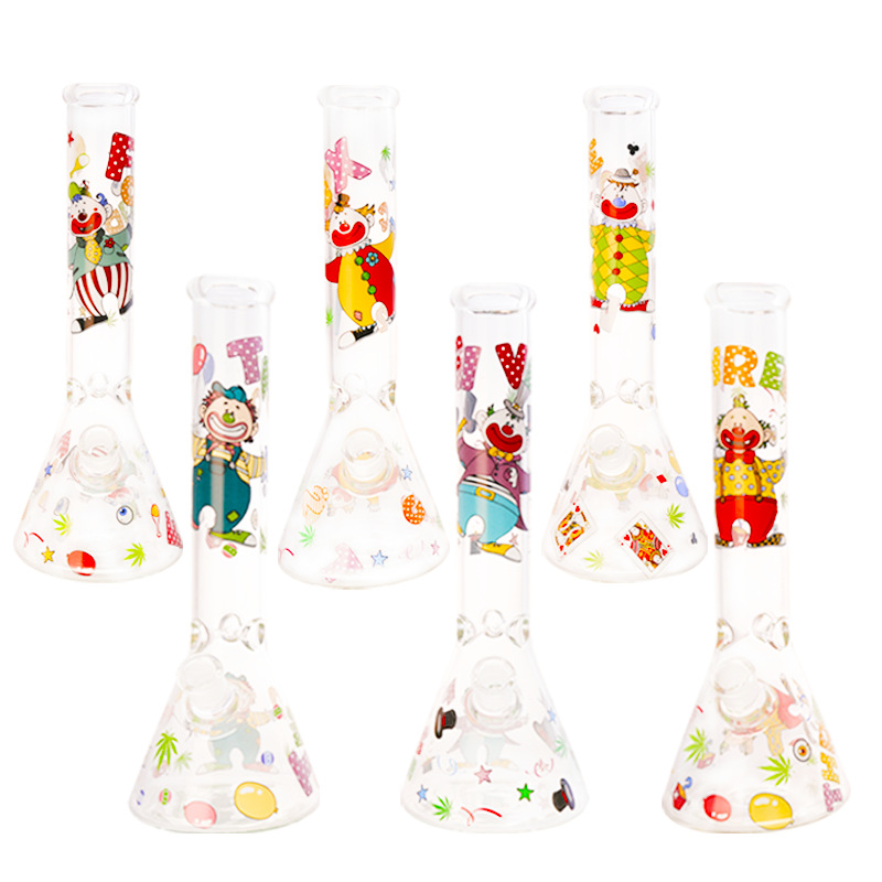 

Hookah Beaker Bongs 5mm thick Funny Cartoon 14inches catcher glass bong water pipe glass bubbler
