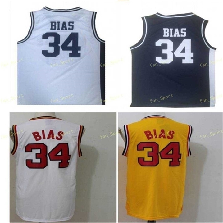 Sj Mens Len Bias 34 High School Basketball Jersey Cheap Len Bias Stitched Basketball Shirts