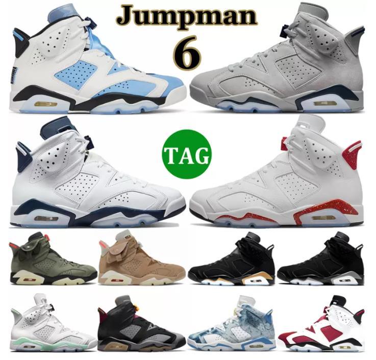

With Box Jumpman VI 6 6s Men Basketball Shoes Mint Foam Electric Green Midnight Navy University Blue Bordeaux Hare UNC Infrared White Red, 12