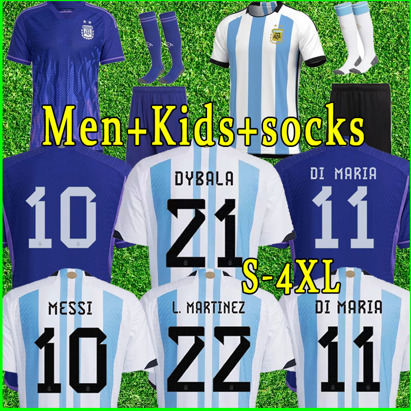 Player Fans Argentina Soccer Jersey Purple 22 23 Shirts de football ¢ domicile 2022 2023 DYBALA LO CELSO 2023 Maradona Men Kids Kit Uniforms Mart
